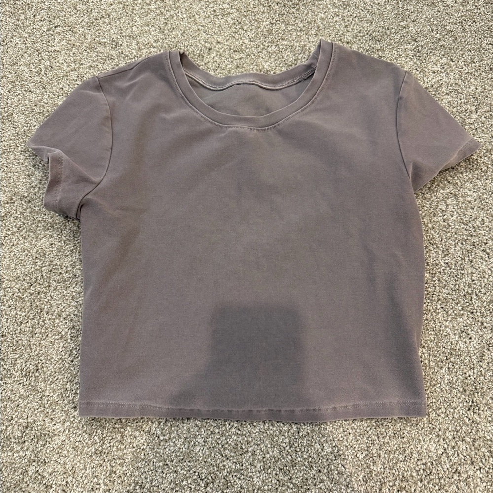 Alo Yoga Washed Alosoft Crop Finesse Short Sleeve size small